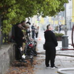 08.10.2022. Kielce. Pożar kamienicy przy ul. Sienkiewicza / Fot. Wiktor Taszłow - Radio Kielce