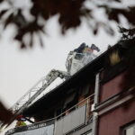 08.10.2022. Kielce. Pożar kamienicy przy ul. Sienkiewicza / Fot. Wiktor Taszłow - Radio Kielce