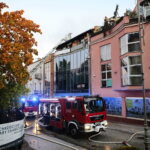 08.10.2022. Kielce. Pożar kamienicy przy ul. Sienkiewicza / Fot. Wiktor Taszłow - Radio Kielce