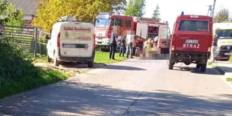 07.10.2022. Śmiertelny wypadek w Barkowicach / Fot. Jarosław Krak - Radio Łódź