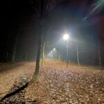 14.11.2022. Kielce. Stadion. Latarnie wzdłuż głównej trasy turystycznej / Fot. Marek Orkisz - Radio Kielce