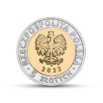 Okolicznościowa moneta o nominale 5 zł, na której przedstawiono klasztor na Świętym Krzyżu / Fot. NBP