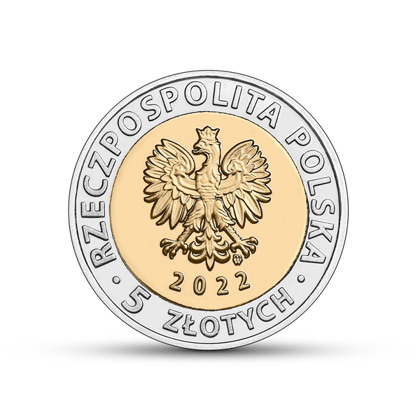 Okolicznościowa moneta o nominale 5 zł, na której przedstawiono klasztor na Świętym Krzyżu / Fot. NBP