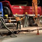 04.11.2022. Kielce. Awaria wodociągu na ulicy Jagiellońskiej. / Fot. Robert Felczak - Radio Kielce