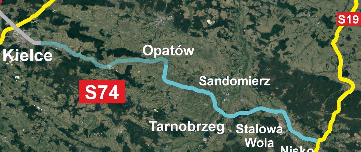 Mapa S74 Opatów - Nisko / Fot. GDDKiA