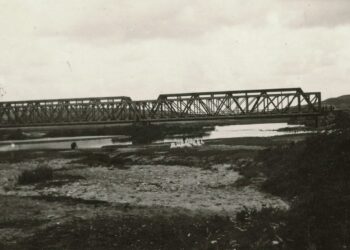 1940. Brzeźno. Kolejowy most na Nidzie. / fotopolska.eu