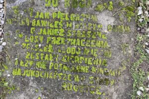 06.11.2022. Lipa. Litery porośnięte mchem na cmentarzu w Lipie / Fot. Magdalena Galas-Klusek - Radio Kielce