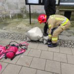 07.11.2022. Sandomierz. Zdjęcie ze szczytu bazyliki katedralnej ozdoby frontonu świątyni. / Fot. ks. Grzegorz Słodkowski - rzecznik diecezji sandomierskiej