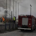 13.11.2022. Kielce. Dworzec PKP. Pożar wagonu / Fot. Jarosław Kubalski - Radio Kielce