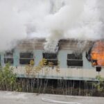 13.11.2022. Kielce. Dworzec PKP. Pożar wagonu / Fot. Jarosław Kubalski - Radio Kielce