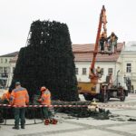Kielce. Montaż choinki na Rynku / Fot. Jarosław Kubalski - Radio Kielce