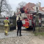 07.11.2022. Sandomierz. Zdjęcie ze szczytu bazyliki katedralnej ozdoby frontonu świątyni. / Fot. Grażyna Szlęzak - Radio Kielce