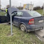 28.11.2022. Kielce. Zderzenie na skrzyżowaniu ulic Krakowskiej i Pakosz / Fot. Wiktor Taszłow - Radio Kielce