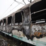 14.11.2022. Kielce. Spalony wagon na dworcu PKP / Fot. Jarosław Kubalski - Radio Kielce