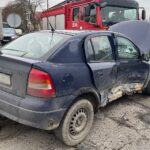 28.11.2022. Kielce. Zderzenie na skrzyżowaniu ulic Krakowskiej i Pakosz / Fot. Wiktor Taszłow - Radio Kielce