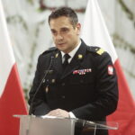 07.11.2022. Piekoszów. Promesy na zakup sprzętu i umundurowania. Na zdjęciu: nadbrygadier Krzysztof Ciosek - Świętokrzyski Komendant Wojewódzki Państwowej Straży Pożarnej/ Fot. Wiktor Taszłow - Radio Kielce