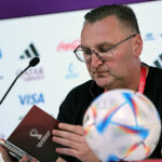 Trener reprezentacji Polski Czesław Michniewicz w trakcie konferencji prasowej przed meczem Polska – Argentyna / Fot. PAP/EPA - Friedemann Vogel