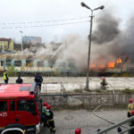 13.11.2022. Kielce. Dworzec PKP. Pożar wagonu / Fot. Piotr Kwaśniewski - Radio Kielce