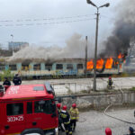 13.11.2022. Kielce. Dworzec PKP. Pożar wagonu / Fot. Piotr Kwaśniewski - Radio Kielce