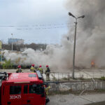 13.11.2022. Kielce. Dworzec PKP. Pożar wagonu / Fot. Piotr Kwaśniewski - Radio Kielce