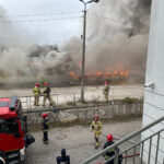 13.11.2022. Kielce. Dworzec PKP. Pożar wagonu / Fot. Piotr Kwaśniewski - Radio Kielce