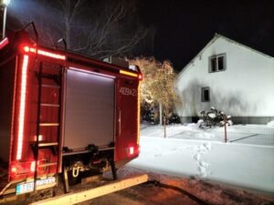 14.12.2022. Kółko Żabieckie. Pożar domu jednorodzinnego / Fot. KP PSP Busko