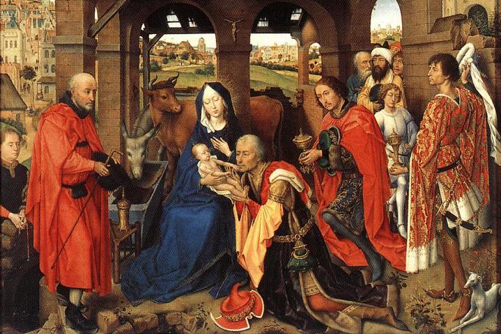 Pokłon Trzech Króli, obraz Rogiera van der Weydena / źródło: wikipedia.pl