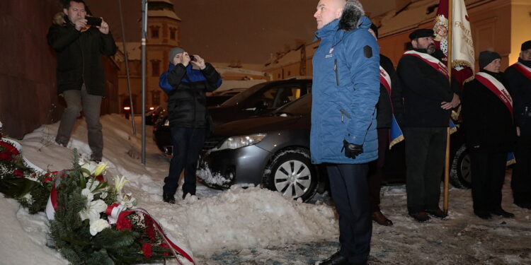 13.12.2022. Kielce. Obchody 41. rocznicy wprowadzenia stanu wojennego. Na zdjęciu wicewojewoda Rafał Nowak. / Fot. Wiktor Taszłow - Radio Kielce