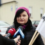 30.12.2022. Kielce. Akcja protestacyjna pracowników MOSiR. Na zdjęciu: Alina Bunzel - sekretarz Komisji Zakładowej NSZZ Solidarność / Fot. Wiktor Taszłow - Radio Kielce