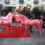 30.12.2022 Kielce. Jednorożce autorstwa Sławomira Micka na Placu Artystów / Fot. Jarosław Kubalski - Radio Kielce