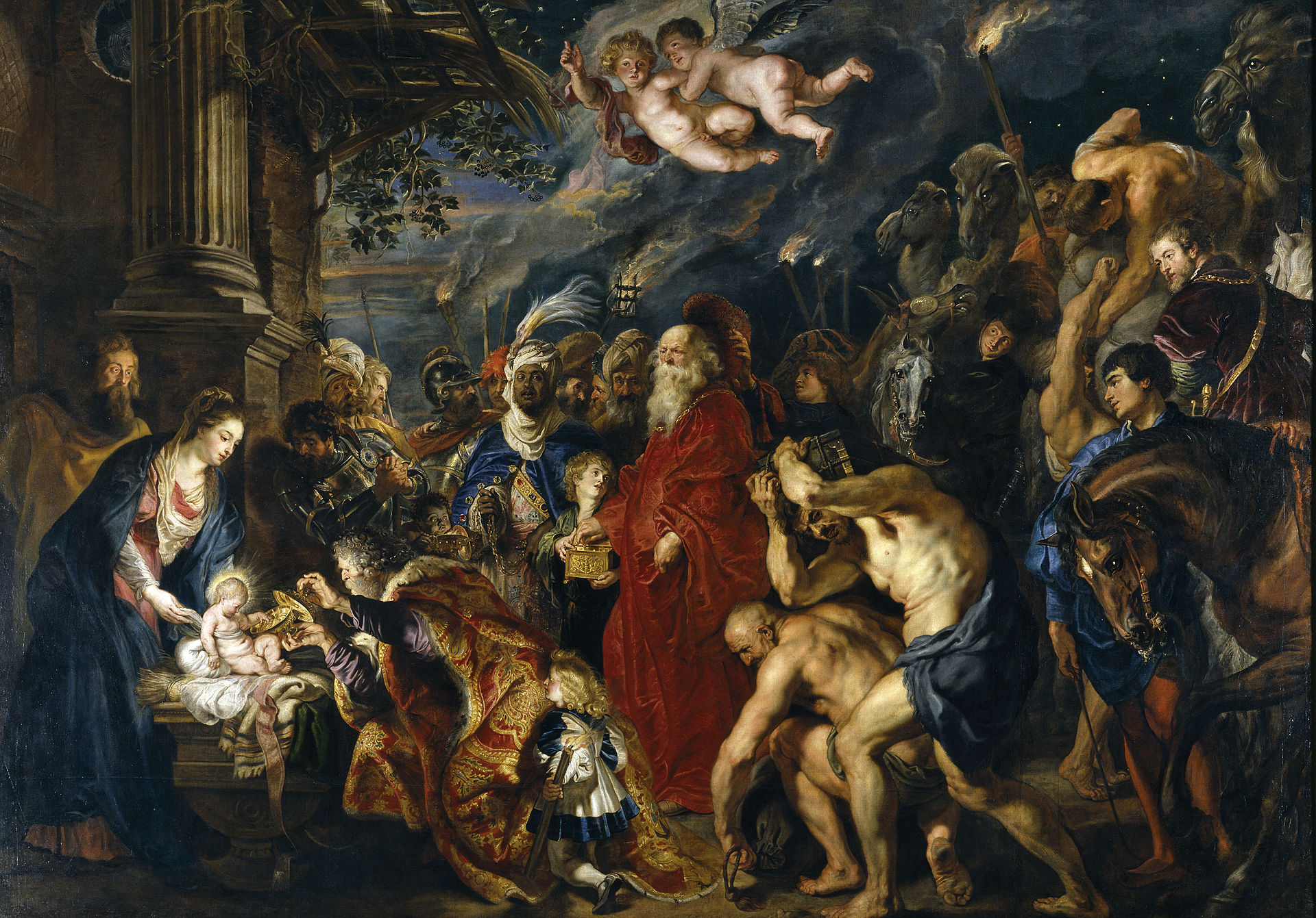 Pokłon Trzech Króli, obraz Petera Paula Rubensa / źródło: wikipedia.pl