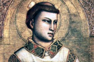 Wizerunek św. Szczepana - obraz pędzla Giotto di Bondone / źródło: wikipedia.org