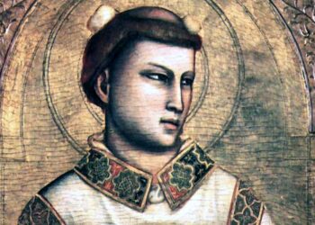 Wizerunek św. Szczepana - obraz pędzla Giotto di Bondone / źródło: wikipedia.org