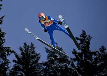 11.12.2022. Titisee-Neustadt. Puchar Świata w skokach narciarskich. Na zdjęciu Dawid Kubacki. / Fot. Filip Singer - PAP/EPA.