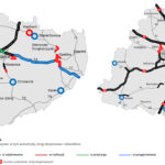 ŚWIĘTOKRZYSKIE I ŁÓDZKIE - MAPA STANU BUDOWY DRÓG S12 i S74 / źródło: GDDKiA
