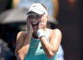 25.01.2023. Australian Open. Magda Linette po wygranej z czeską tenisistką Karoliną Pliskovą awansowała do najlepszej czwórki turnieju / Fot. LUKAS COCH - EPA AUSTRALIA AND NEW ZEALAND OUT. Dostawca: PAP/EPA