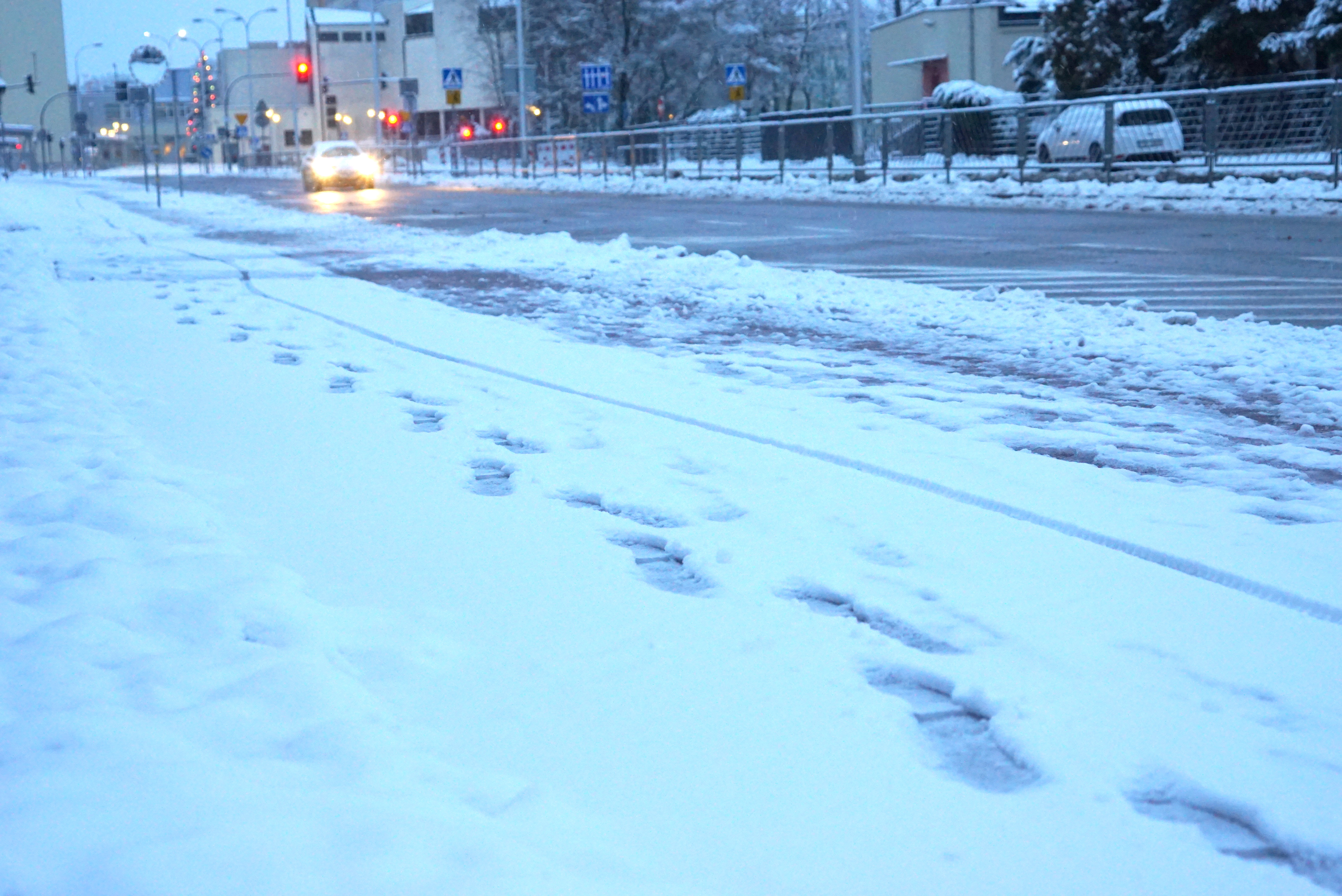 Marznący deszcz ze śniegiem i gołoledź. Ślisko na drogach i chodnikach