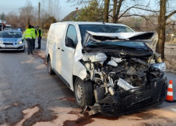 11.01.2023. Suchedniów. Ulica Langiewicza. Wypadek / Fot. skarżyska policja