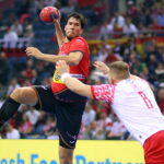 18.01.2023. Kraków. MŚ piłkarzy ręcznych. Mecz Hiszpania - Polska. / Fot. Łukasz Gągulski - PAP