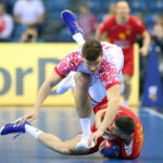 20.01.203. Kraków, MŚ piłkarzy ręcznych. Mecz Czarnogóra - Polska. / Łukasz Gągulski - PAP
