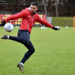 24.01.2023. Kielce. Trening Korony Kielce przed meczem 18. kolejki ekstraklasy z Legią Warszawa, który odbędzie się w niedzielę (29 stycznia) w Warszawie / Fot. PAP - Piotr Polak