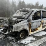 10.01.2023. Chęciny. Pożar samochodu na S7 / źródło: OSP KSRG Piekoszów