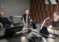 27.01.2023. Kielce. Radio Kielce. Sportowa Debata Radia Kielce. Na zdjęciu (od lewej): Maciej Cender - Przegląd Sportowy, Maciej Urban - CK Sport, Marek Cender - Radio Kielce / Fot. Sebastian Kalwat - Radio Kielce