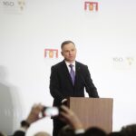 26.01.2023. Bodzentyn. Uroczysta sesja rady miasta z okazji 160. rocznicy Powstania Styczniowego. Na zdjęciu: Andrzej Duda - prezydent RP / Fot. Wiktor Taszłow - Radio Kielce