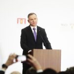 26.01.2023. Bodzentyn. Uroczysta sesja rady miasta z okazji 160. rocznicy Powstania Styczniowego. Na zdjęciu: Andrzej Duda - prezydent RP / Fot. Wiktor Taszłow - Radio Kielce