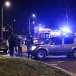 02.01.2023. Kielce. Rondo przy ul. Radiowej. Zdarzenie drogowe. / Fot. Wiktor Taszłow - Radio Kielce.