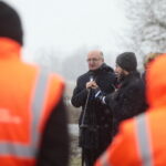 30.01.2023. Piórków. Konferencja prasowa dotycząca budowy obwodnicy Opatowa. Na zdjęciu Piotr Wawrzyk – wiceminister spraw zagranicznych / Fot. Wiktor Taszłow – Radio Kielce