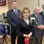 23.01.2023. Kielce, Politechnika Świętokrzyska. Przekazanie dofinansowania dla politechniki. Na zdjęciu (przemawia): wiceminister Anna Krupka. / Fot. Michał Kita - Radio Kielce