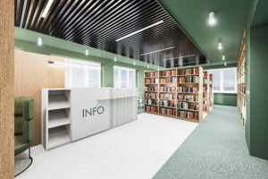 Wizualizacja budynku Biblioteki Centrum Kultury w Nowym Korczynie. / Źródło: UMiG Nowy Korczyn