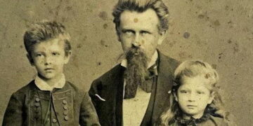 Rok 1888. Napoleon Zygmunt Rzewuski z dziećmi. / Źródło: archiwum rodziny Rzewuskich